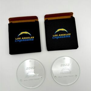 LA Chargers Coasters, Set of 2, Glass 3” Diameter